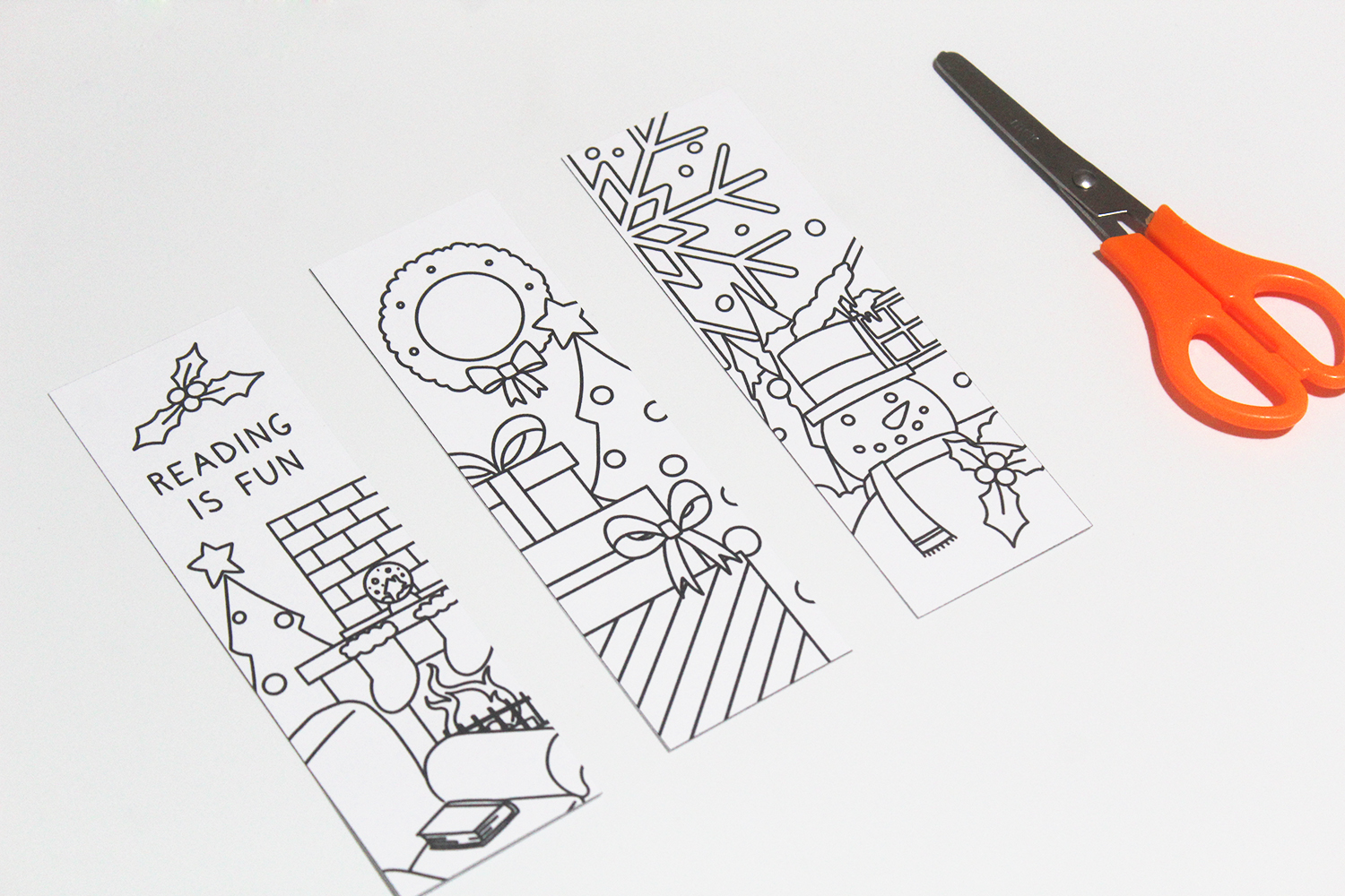 Make 3 DIY Color Your Own Christmas Bookmarks Free Printable