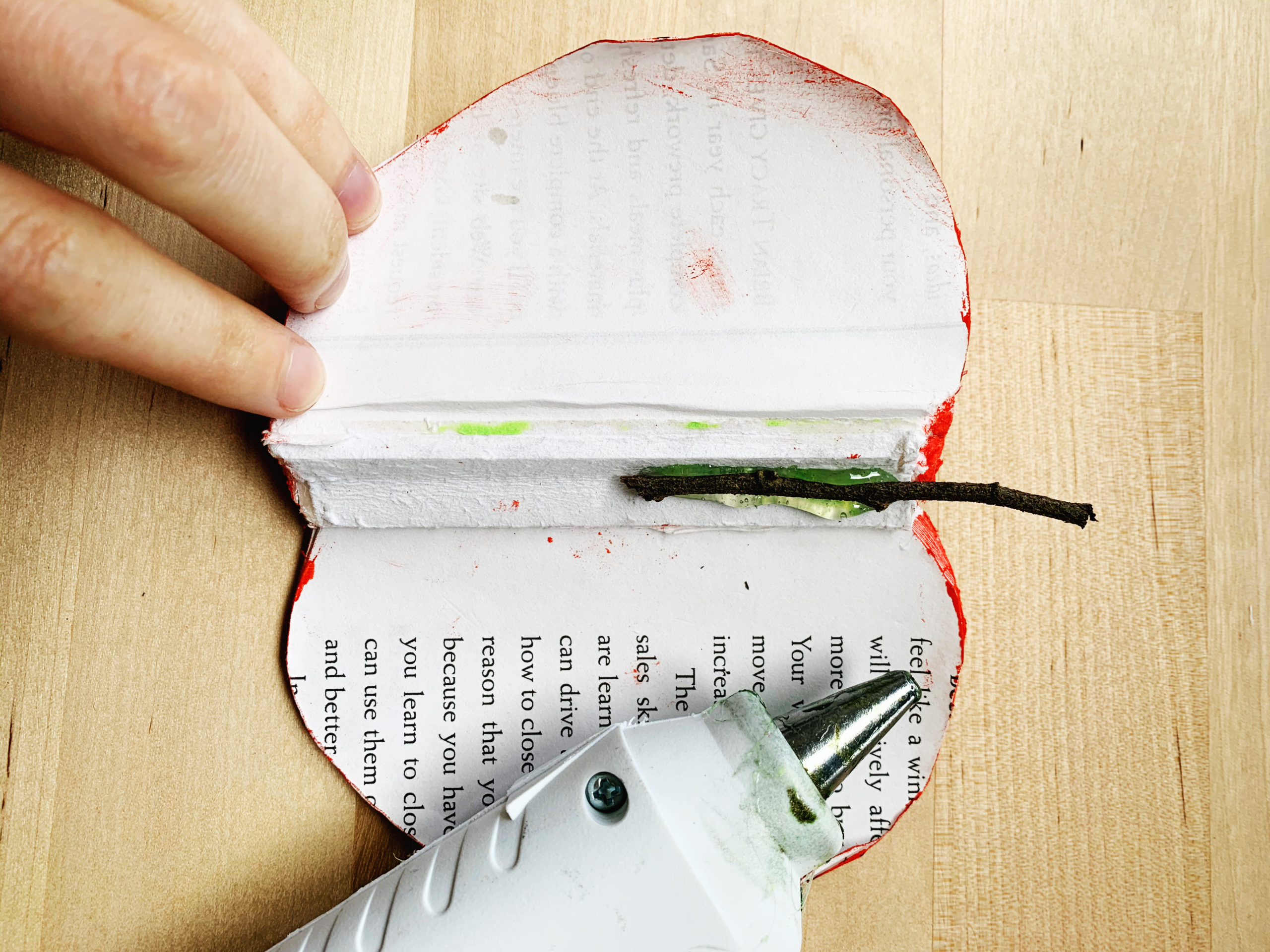 DIY Craft: Book-page Apple