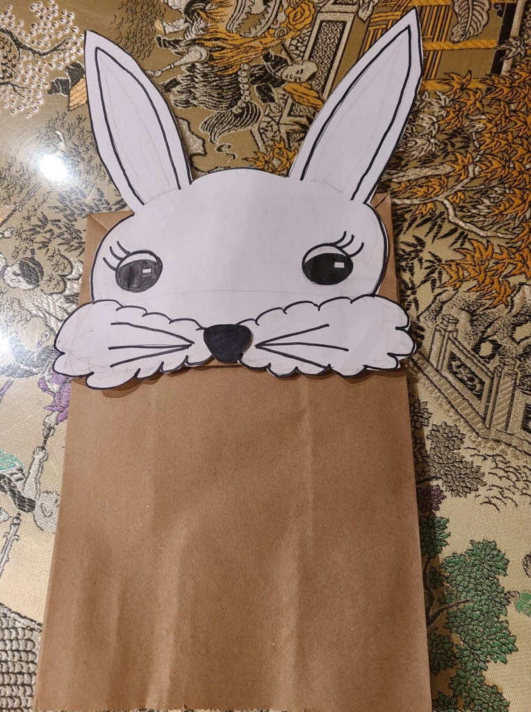Easter bunny puppet with head