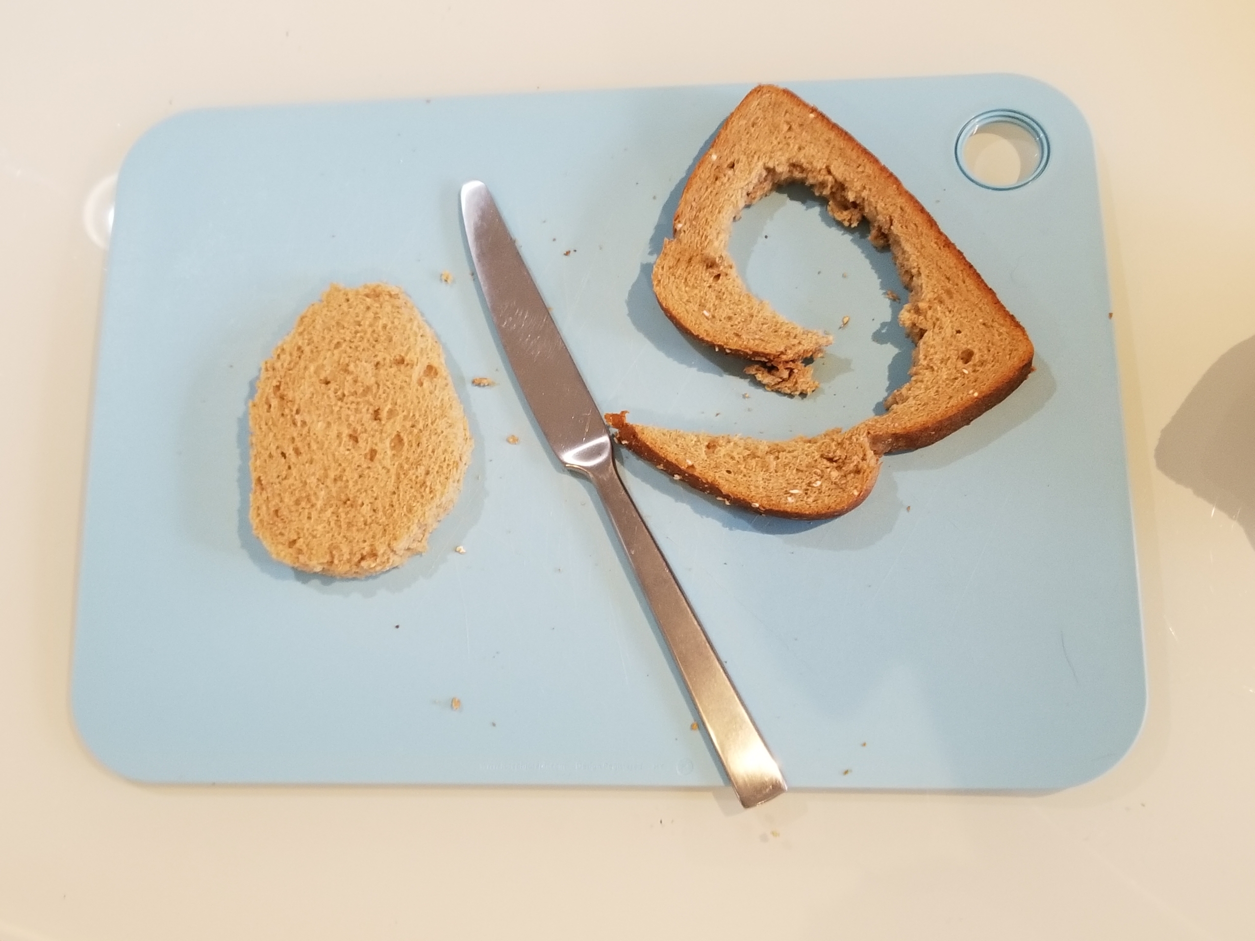 Easy Easter Recipe Step 1 - piece of bread cut into circle