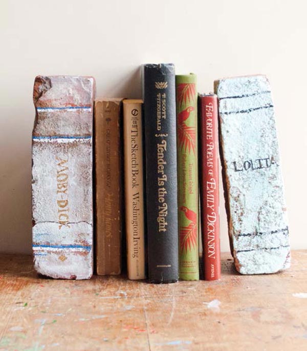 Painted Brick Bookend
