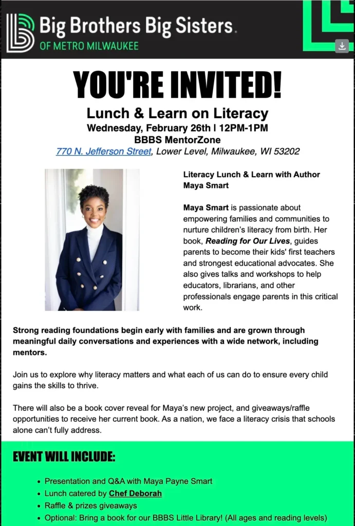 Lunch and Learn on Literacy at Big Brothers Big Sisters