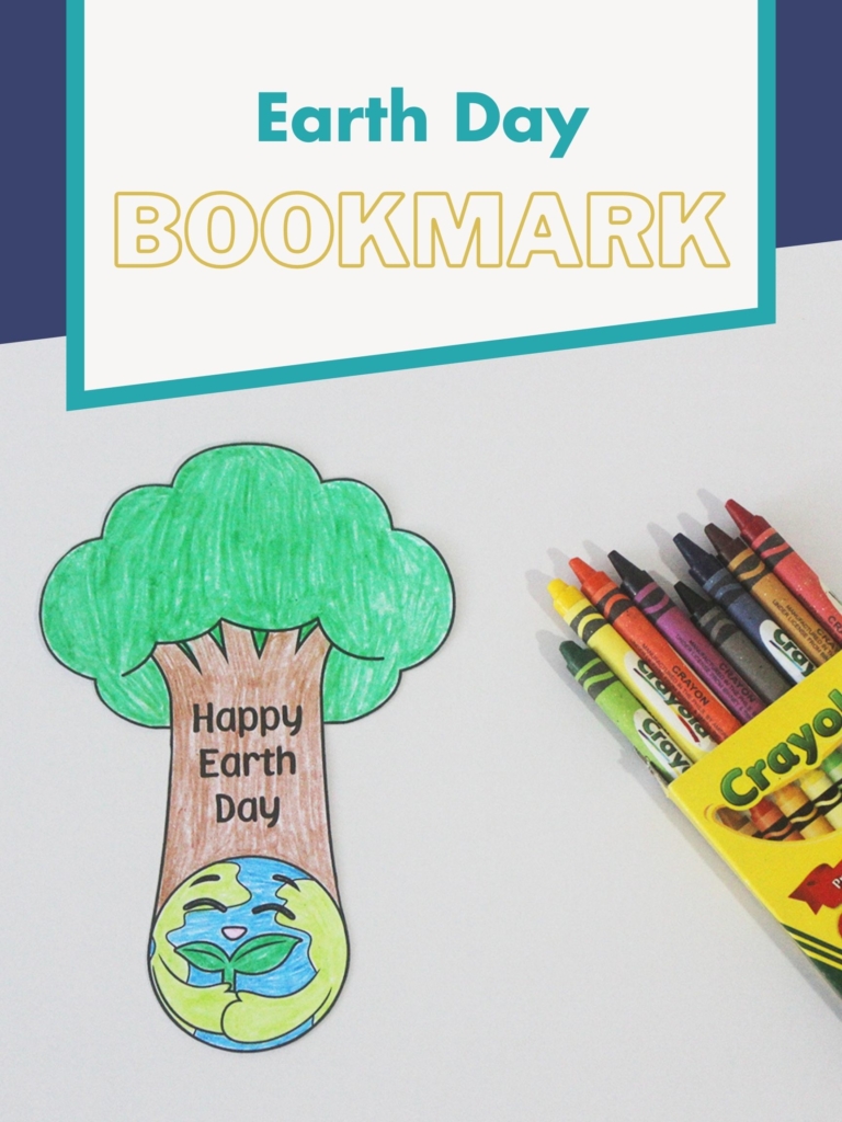 Free Earth Day coloring bookmark